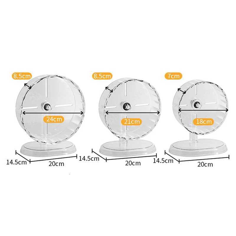 Transparent Hamster Running Wheel Cute Small Pet Golden Bear Sport Toy Silent Free Running Wheel with Bracket Height Adjustable M251205