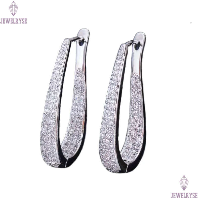 Fashion Charm Hoop U desiner earrins jewelry South American White Rose AAA Cubic Zirconia Copper 18k Gold Silver Diamond Earrins For Women Party Bride