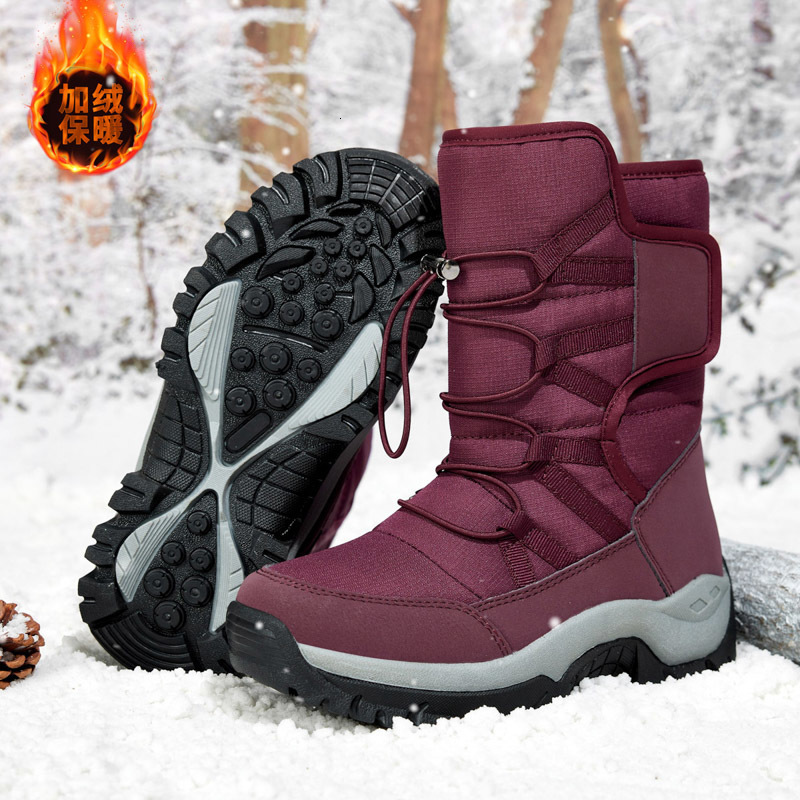 Winter Snow Boots Womens Non Slip Outdoor Waterproof Mid Calf Boots with Warm Faux Fur Lined Fashion Shoes 241218