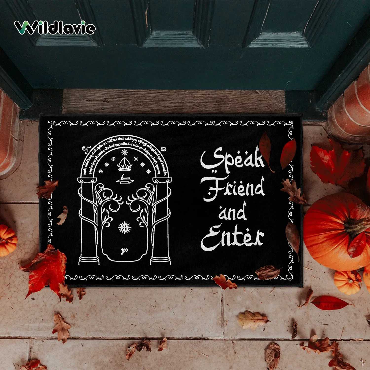 VIKAMA Gothic Black Carpet Welcome Mat Doormat Entranceway Front Door Mat Rug For Bedroom DoorOutdoor Carpet Home Decor H251205
