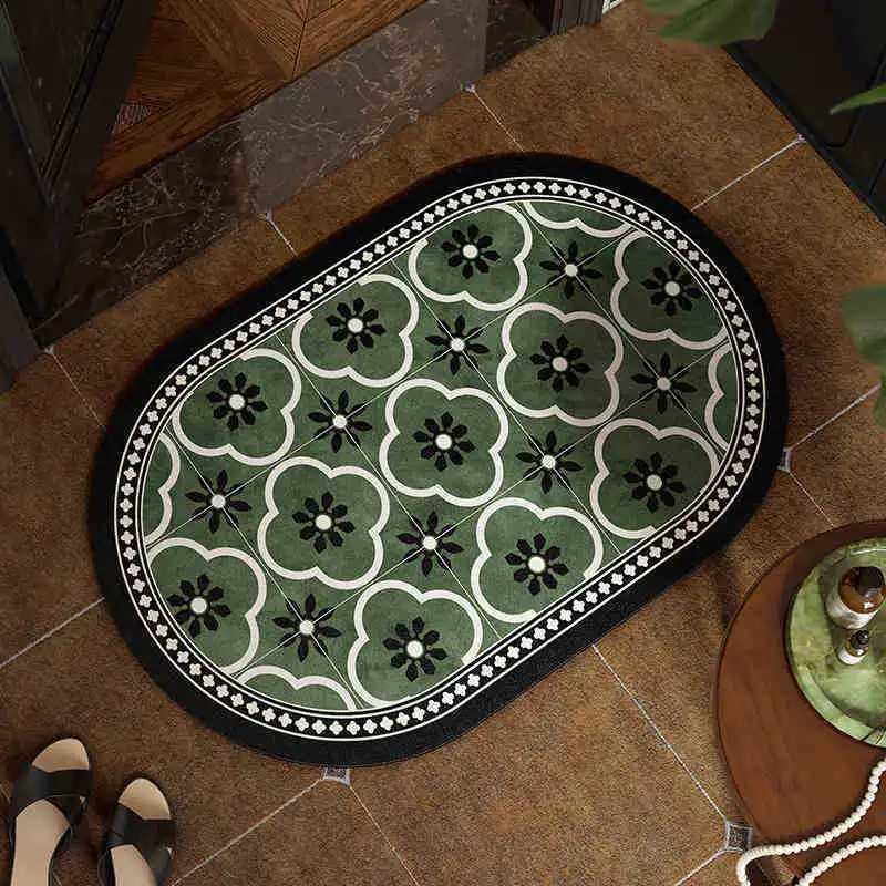 Retro Bathroom Super Absorbent Foot Pad Floor Mat Non-slip Bathmat U-shaped Closestool Three-piece Suit Bathtub Carpet Quick Dry H251205