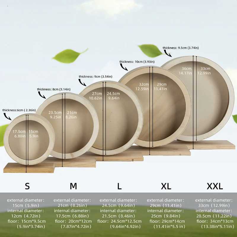 Hamster Running Wheel Wooden Silent Roller Sports Toy with Bracket Golden Bear Landscaping Pet Supplies 1pcs M251205