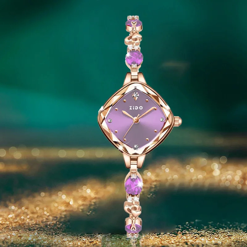 UTHAI Women Watch Red High Beauty Crystal Diamond Metal Bracelet Waterproof Diamond Female Fashion Clock Watches 251128