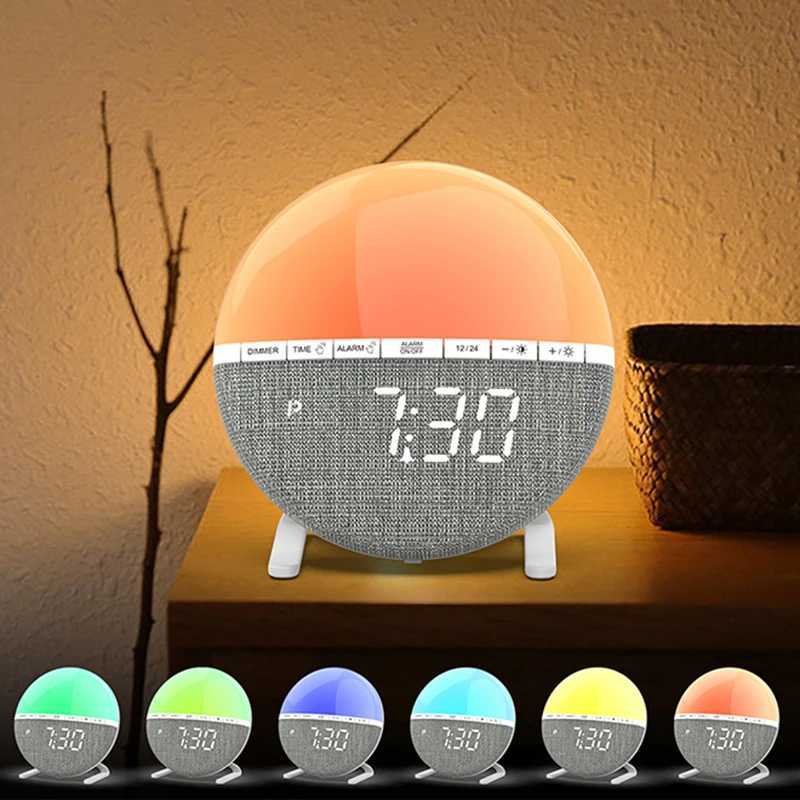 Wake Up Light Sunrise Alarm Clock Desk Clock with Colors Light Natural Sound Digital Clock for living room bedroom home decor M251205 - view 7