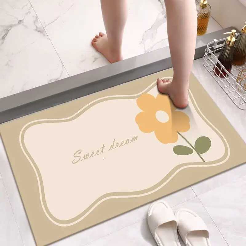 Soft diatom mud absorbent floor mat bathroom floor mat toilet door non-slip household floor mat door mat toilet carpet H251205