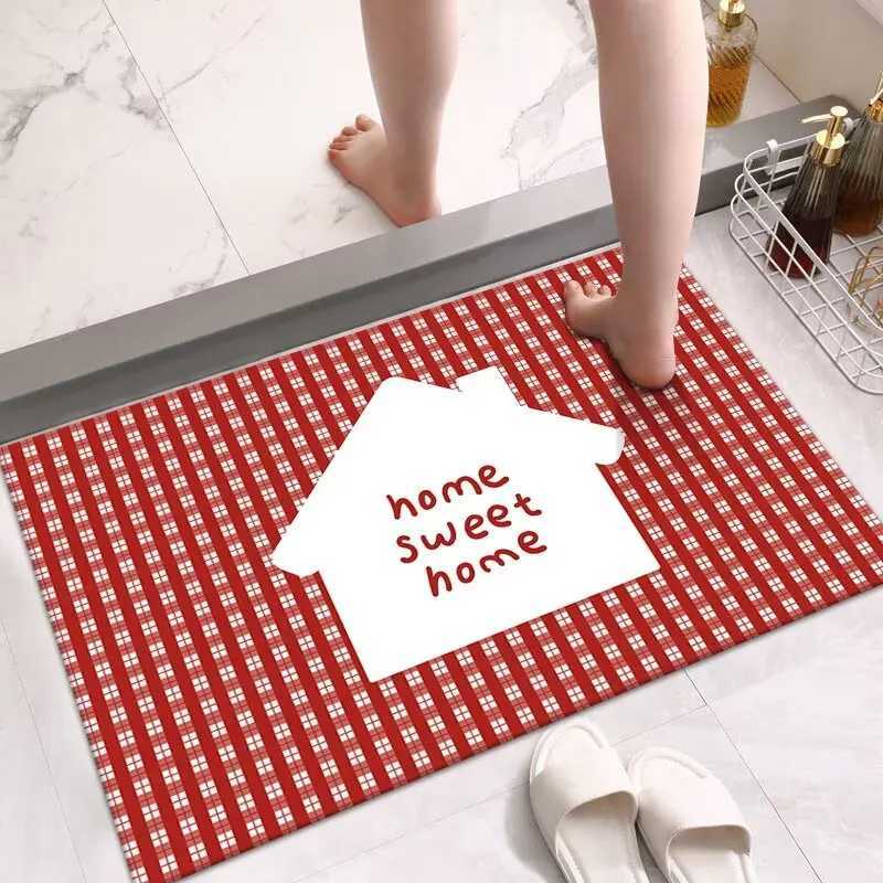 Diatom mud bathroom absorbent floor mat door floor mat toilet entry carpet toilet dirt-resistant household bathroom floor mat H251205
