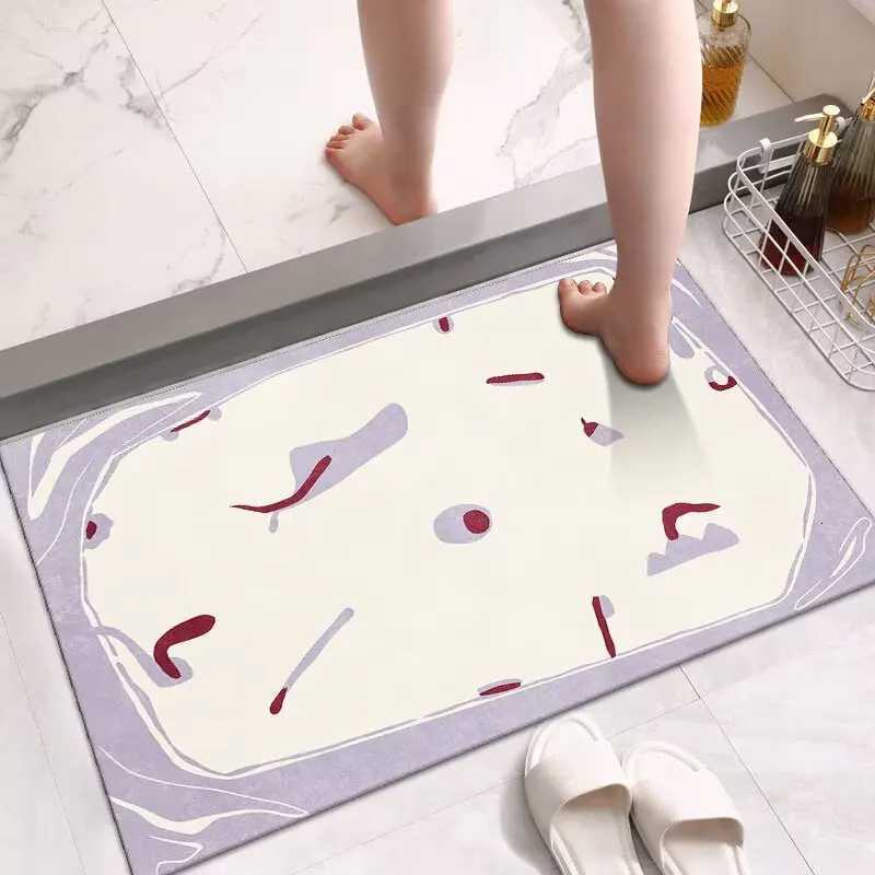 Toilet floor mat toilet door non-slip mat diatom mud bathroom absorbent foot mat household mat door floor mat H251205