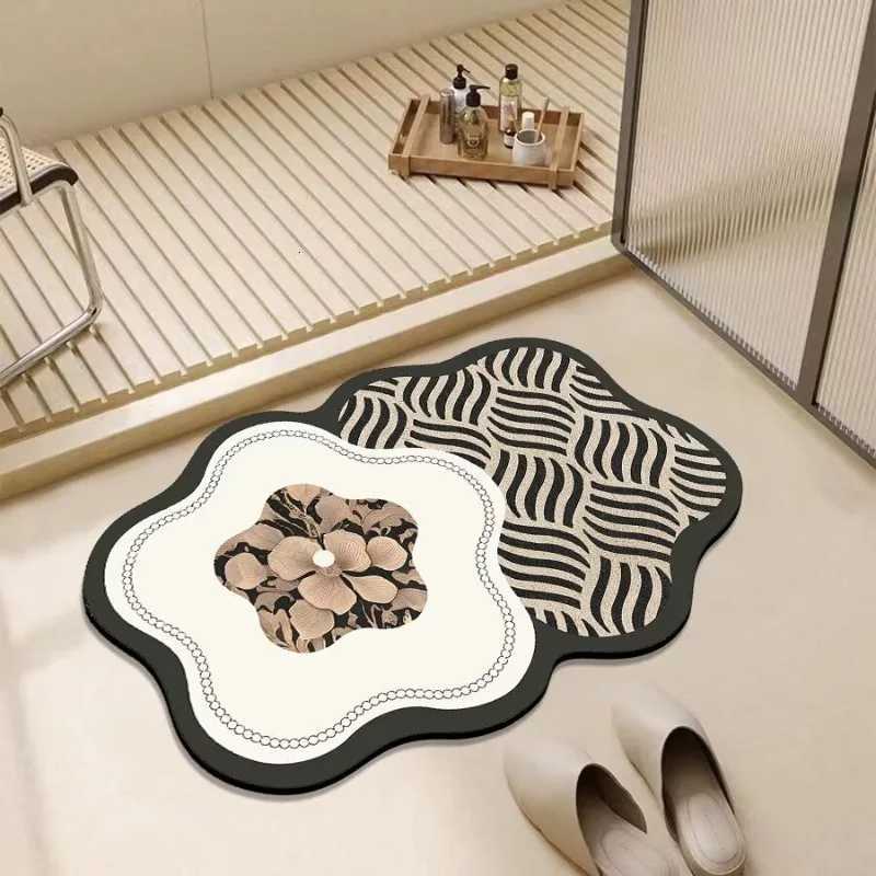 Toilet door floor mat Diatom mud absorbent non-slip mat Toilet carpet Bathroom floor mat Silicone door mat H251205