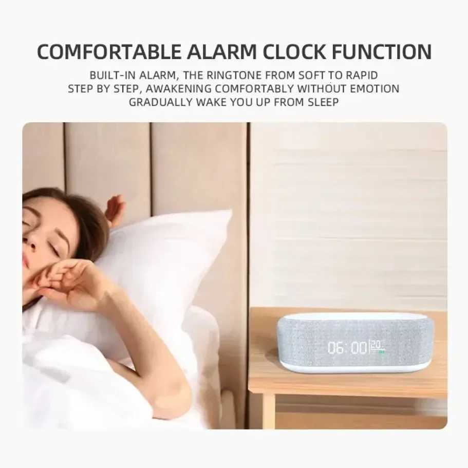15W Wireless Chargers Pad Stand Alarm Bedroom Lamp Night Light Desktop Clock Temperature Thermometer Phone Fast Charging Dock M251205 - view 5