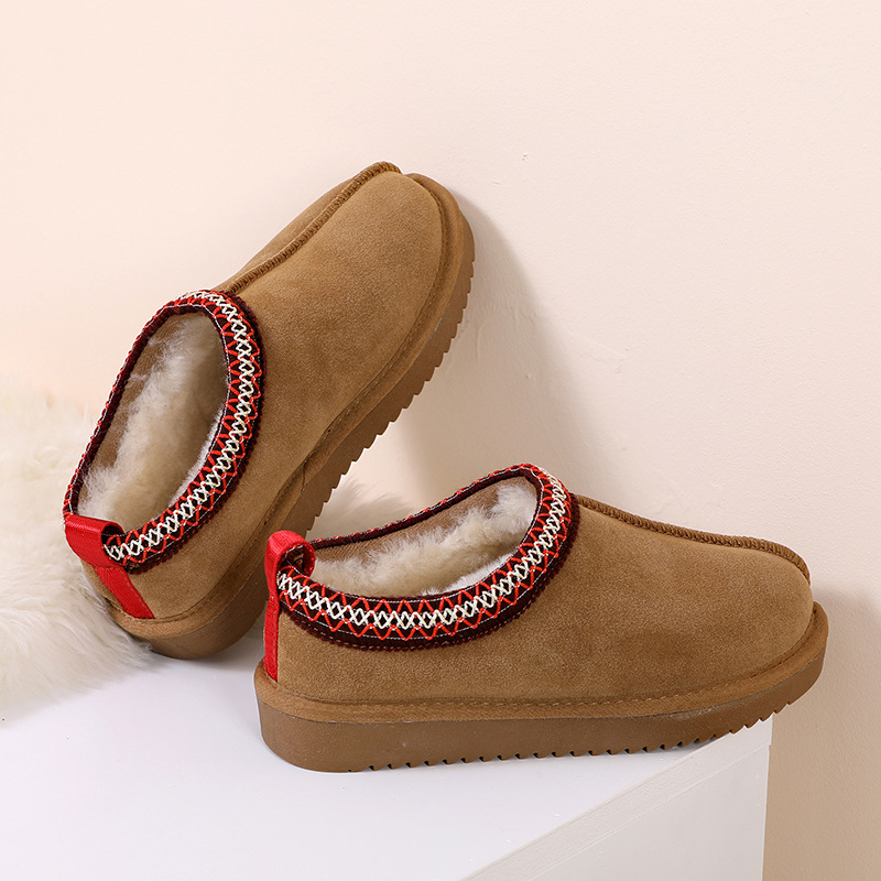 free shipping designer shoes Anti slip snow boots autumn and winter new style for wearing velvet toe cover ethnic Style shoes black green brown purple