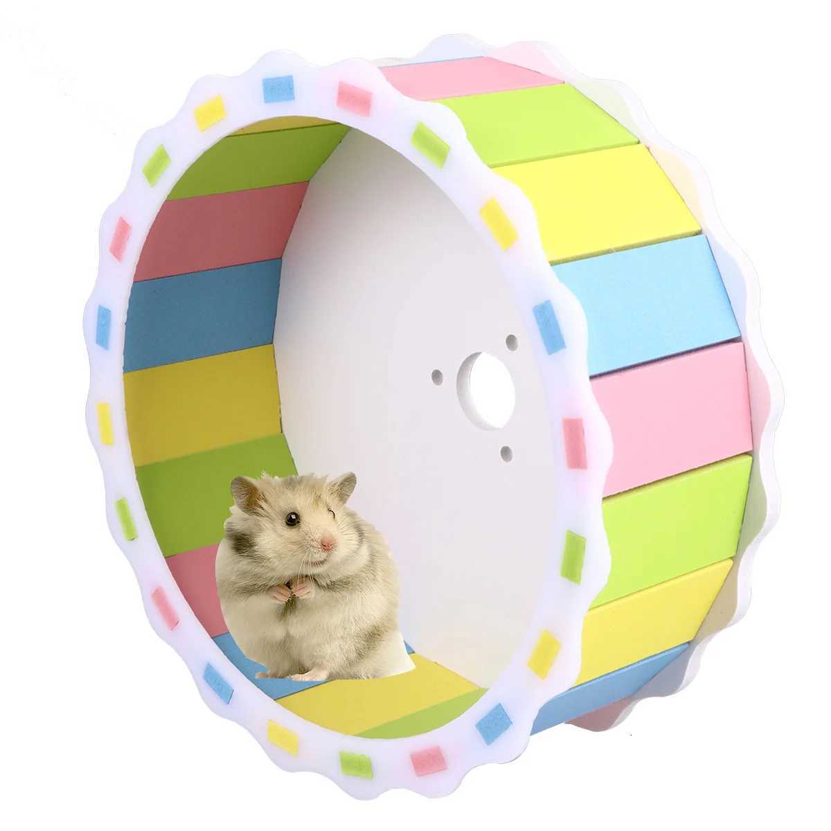 17Cm Diameter Wood Material Silent Spin Wheel for Hamster Mouse Fun Activity Center Pet Accessory M251205
