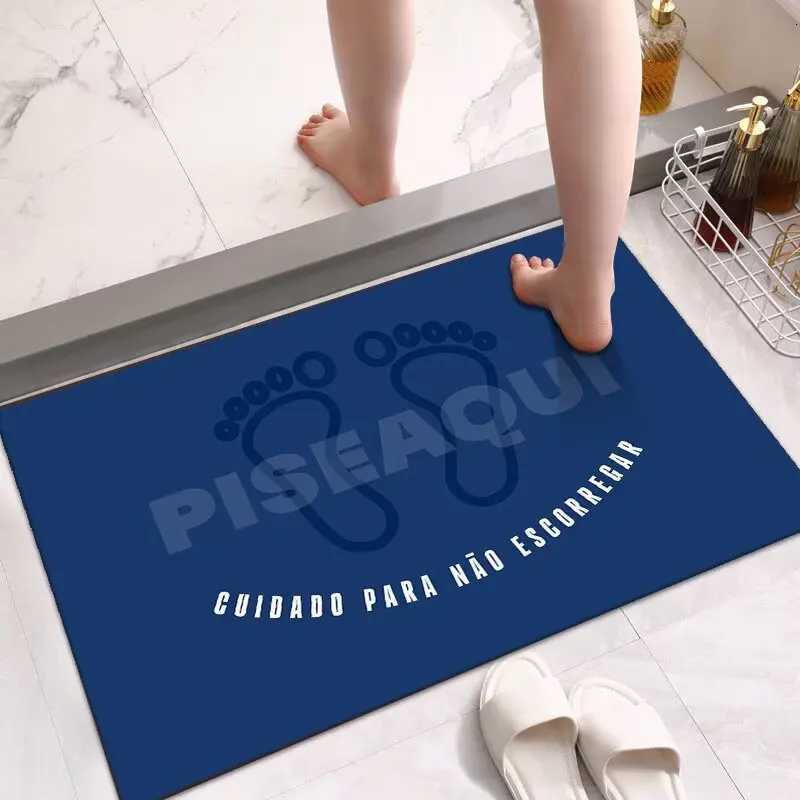 Toilet floor mat soft diatom mud quick drying bathroom door water absorption non-slip foot mat H251205