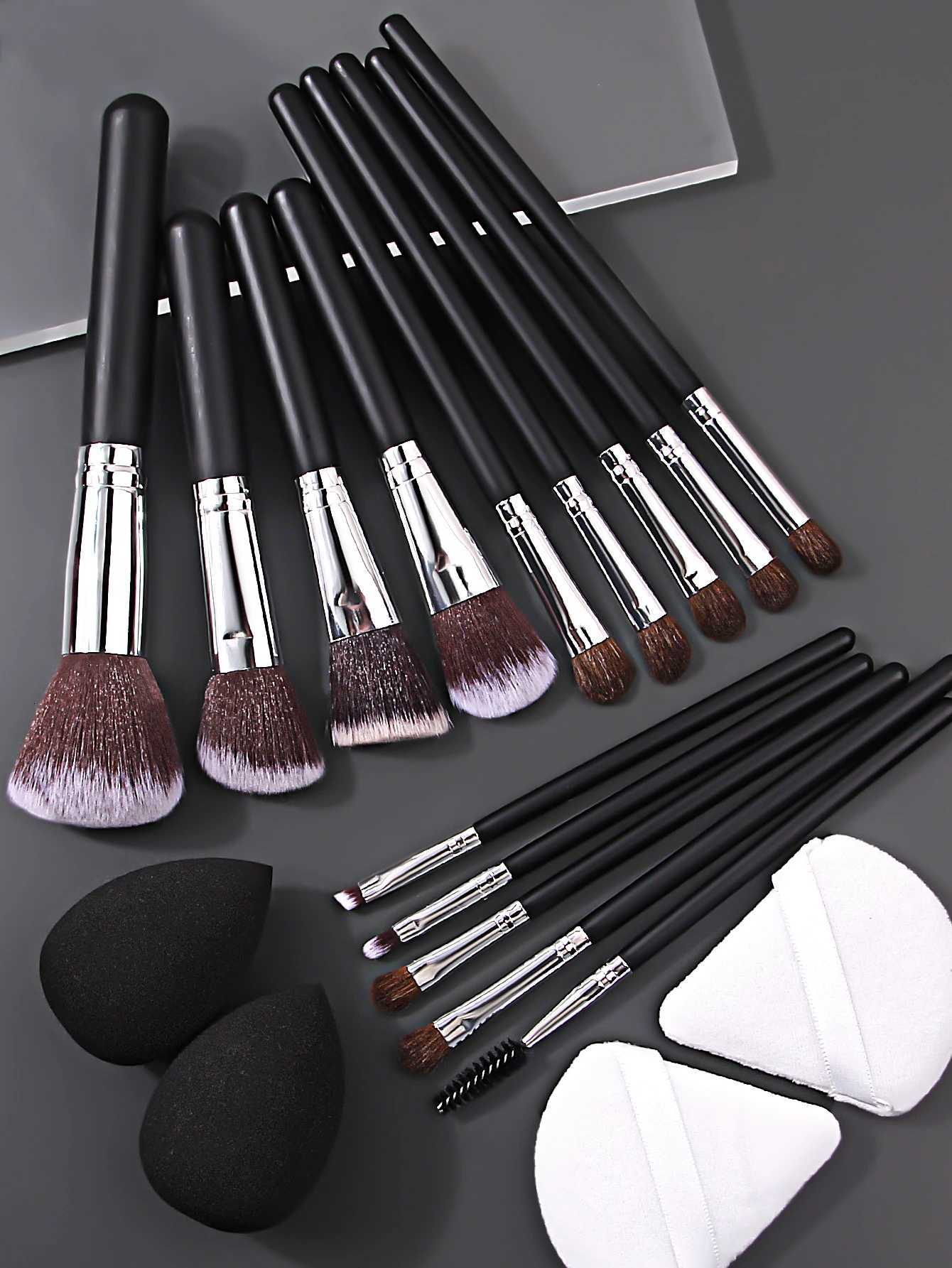 4/14/18PCS High-end makeup brush set loose powder brush blush brush facial brush set non-clog powder puff setT251205