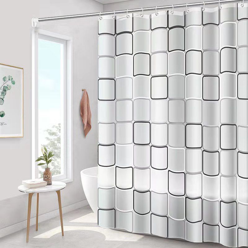 YL-37888 Bathroom Shower Curtain Waterproof and Mildew-proof Set, No Drill Required, Partition Curtain, Hanging Curtain, High-end Bathroom Curtain