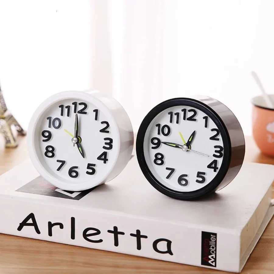 Square Round Alarm Clock Small Silent Table Alarm Clock Wake Up Clock Battery Powered Portable Alarm Clock M251205 - view 4