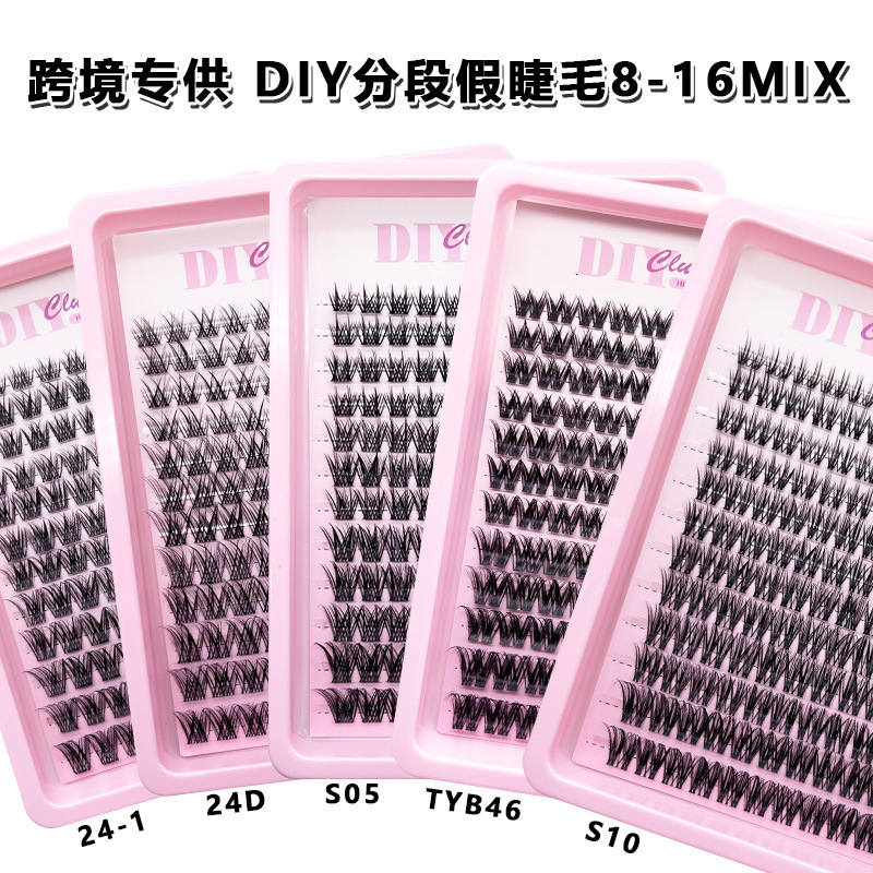 DIY Segmented False Eyelashes Transparent Stem Natural Dense Single Cluster Self-Adhesive Eyelashes 251106