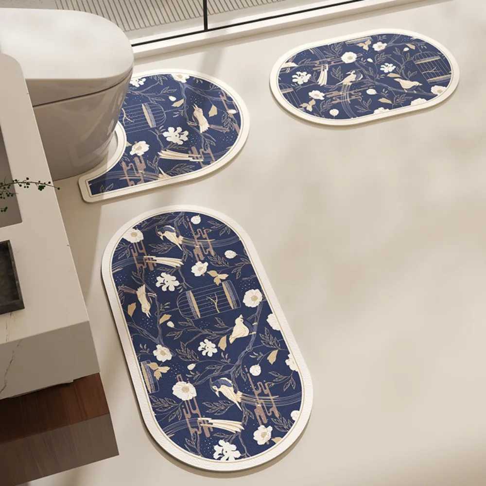 VIKAMA Nordic Flower Pattern Carpet For Home Decoration Highly Absorbent Dirt-Resistant Bathroom Non-Slip Floor Mat Set H251205