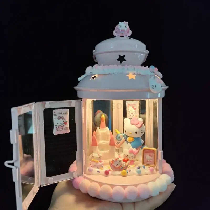 Sanrio Kawaii Night Light Hello Kitty Kuromi Hot DIY Table Lamp Cute New Desktop Toy Decor Ornament Birthday Xmas Girls Gift H251205