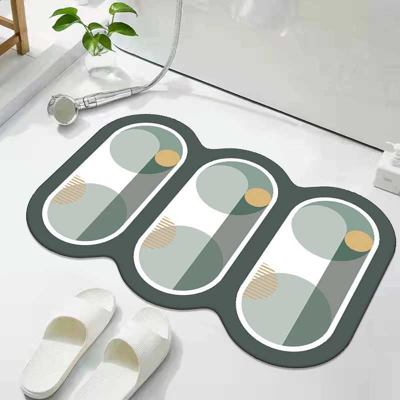 Soft diatom mud absorbent floor mat bathroom door entry non-slip foot mat toilet small carpet H251205