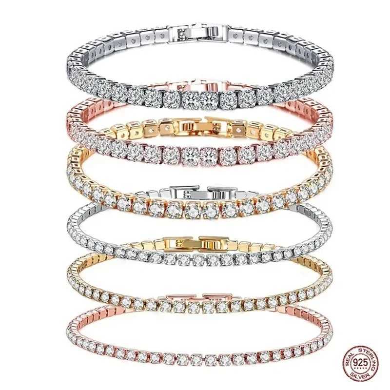 Hot selling 925 sterling silver charming hip-hop zircon exquisite bracelet classic jewelry DIY New Year Christmas gift W251206