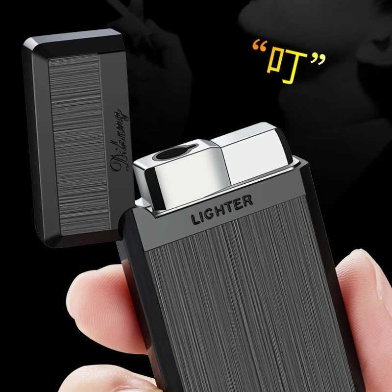 New Creative Outdoor Gas Butane Metal Turbine Torch Lighter Gold Silver Black Cigar Lighter Gadget for Men High-end Gift H251206