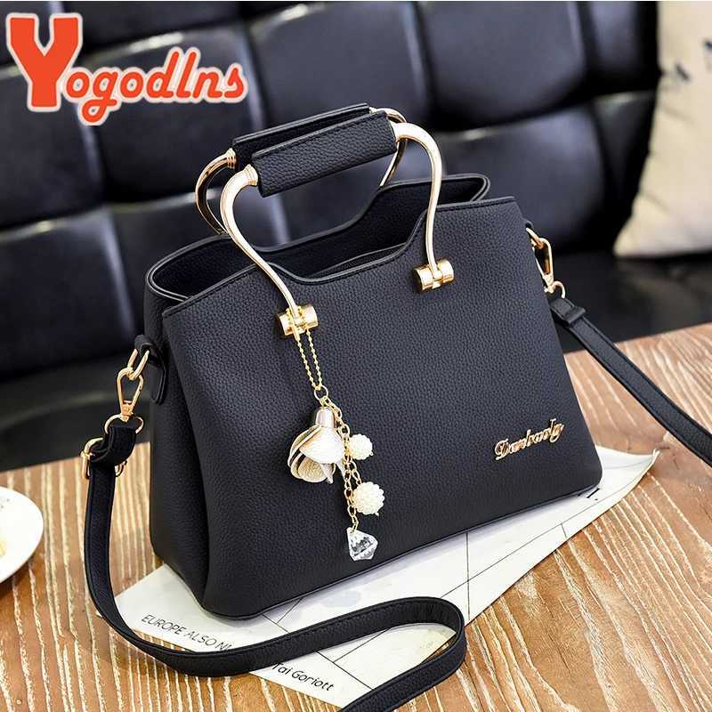 Yogodlns Luxury Pendant Handbag For Women PU Leather Tassel Shuolder Bag Designer Handle Bag Brand Shopping Mommy Shoudler BagT251205