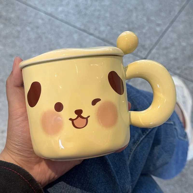 Puppy Mug With Lid Spoon Cute Little Pig Ceramic Cup Student Coffee Milk Cup M251206 - view 6
