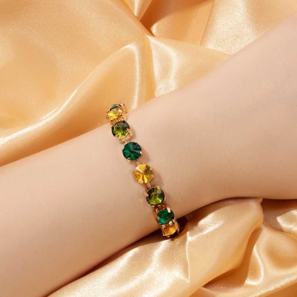 New Design Hot Deal Crystal Charms Bracelets For Women Claw Drill Set Colorful Crystal Bracelets Lobster Clasp Link Chain W251206