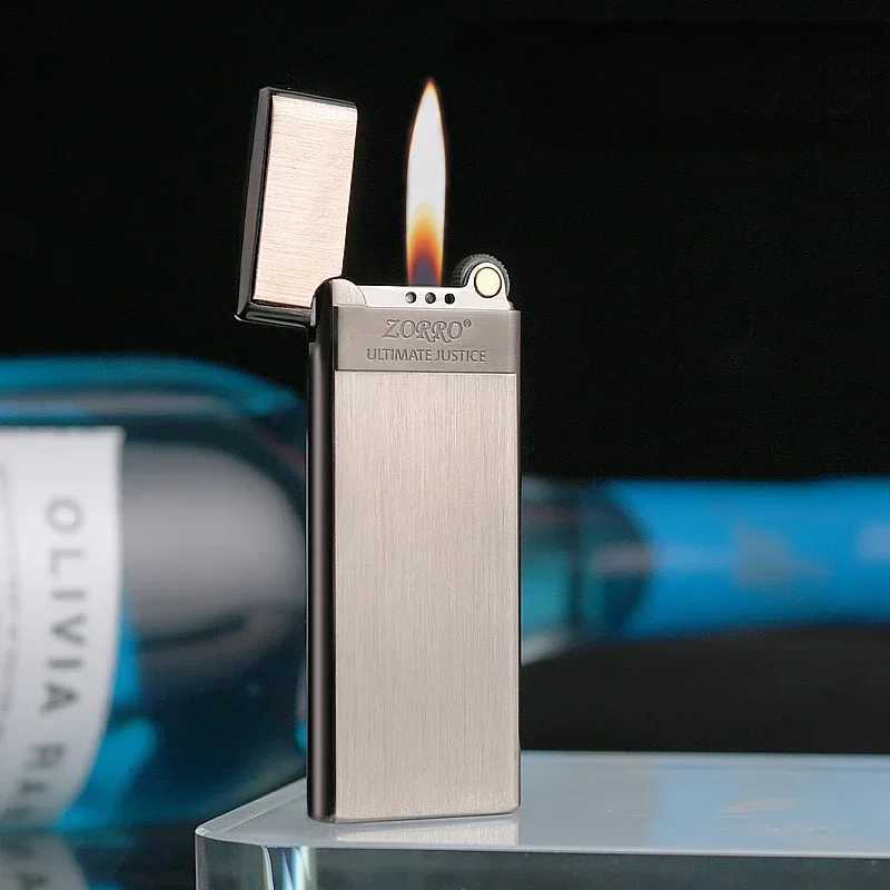 2026 New 636 Metal tra-thin Iatable Grinding Wheel Lighter Mens Gadgets Cigarette Accessories Igniter Gift Wholes H251206
