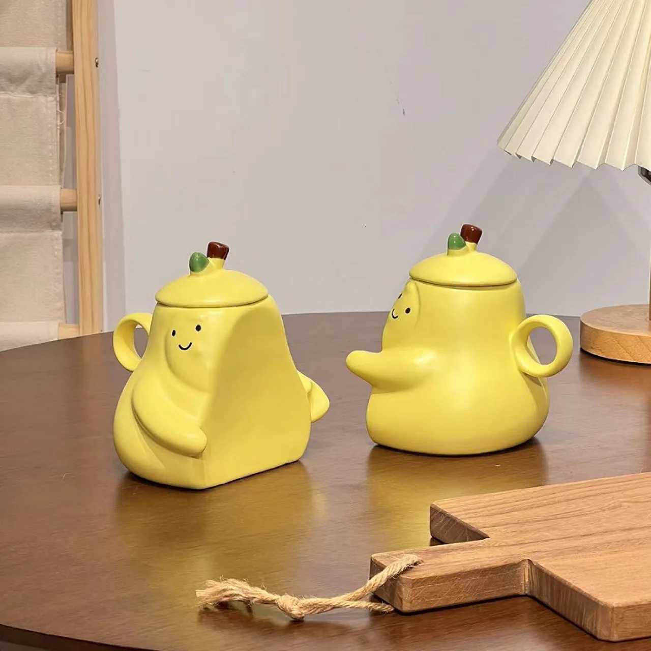 Pear Shape Couples Ceramic Mugs Never To Be Separated Hugging Pear Coffee Mugs Heat-resisting Water Cup Valentines Day Gifts M251206 - view 5