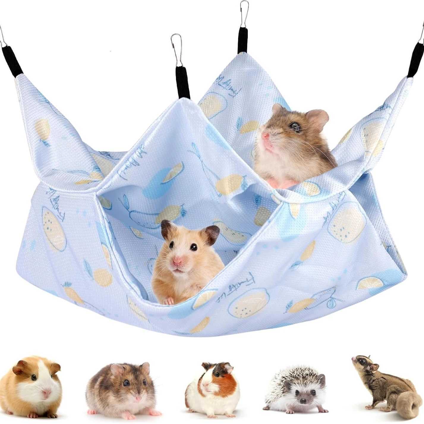 Ferret Rat Summer Hammock Double-Layer Guinea Pig Cooling Bed Sugar Glider Hamster Hanging Hammock Accessories for Small Animal M251206
