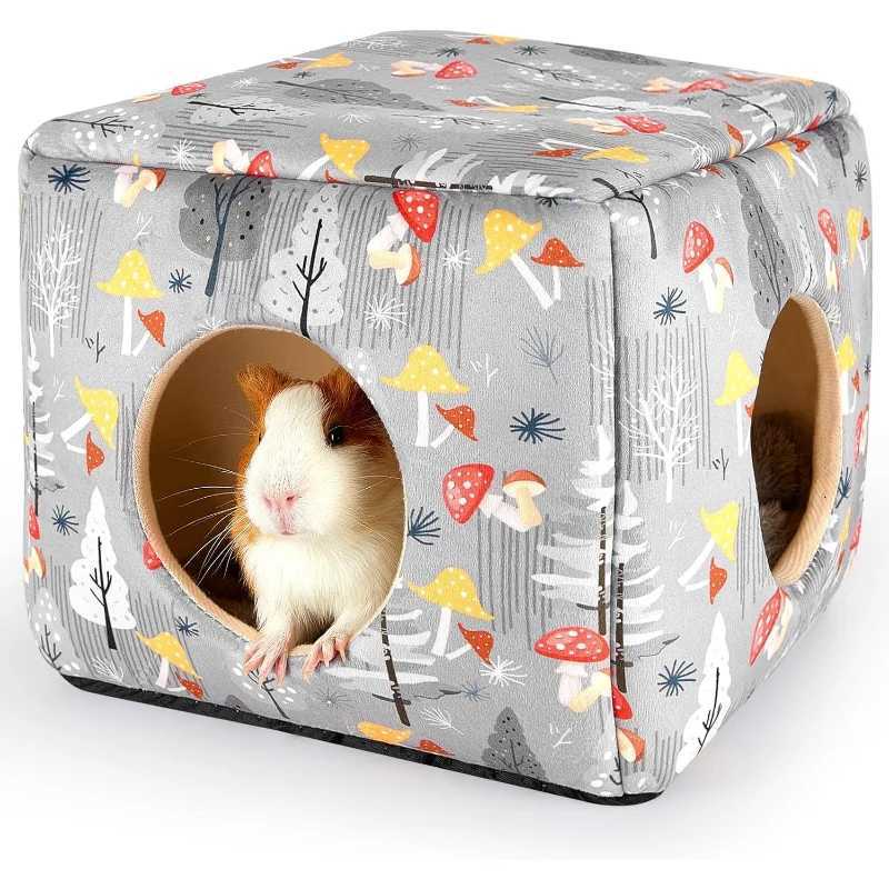 Guinea Pig Hideout Washable Guinea Pigs Hiding House Habitats Cozy Bunny Rabbit Bed for Small Pet Hamster Accessories 1pcs M251206