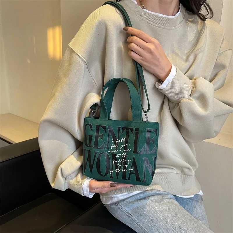 New Fashionable Handheld Bucket Mini Crossbody Bag Casual Single-Shoulder Crossbody Bag Printed Small Canvas Bag Womens HandbagT251206
