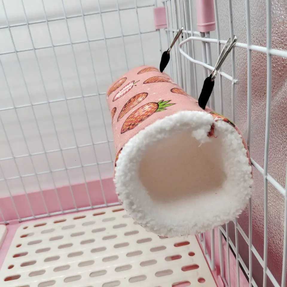 Random Color 1pc Small Pet Tunnel Honey Bag Gliding Mink Sprig Rat Guinea Pig Super Soft Plush Tunnel Nest Hamster Warm Tunnel M251206
