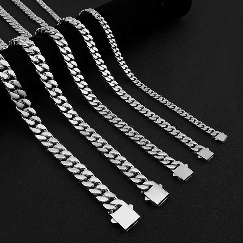 316 Stainless Steel Plated 18k Gold Fashion Crypto Cuban Chain Miami Rap Hip Hop Mens Bracelet Accessory W251206