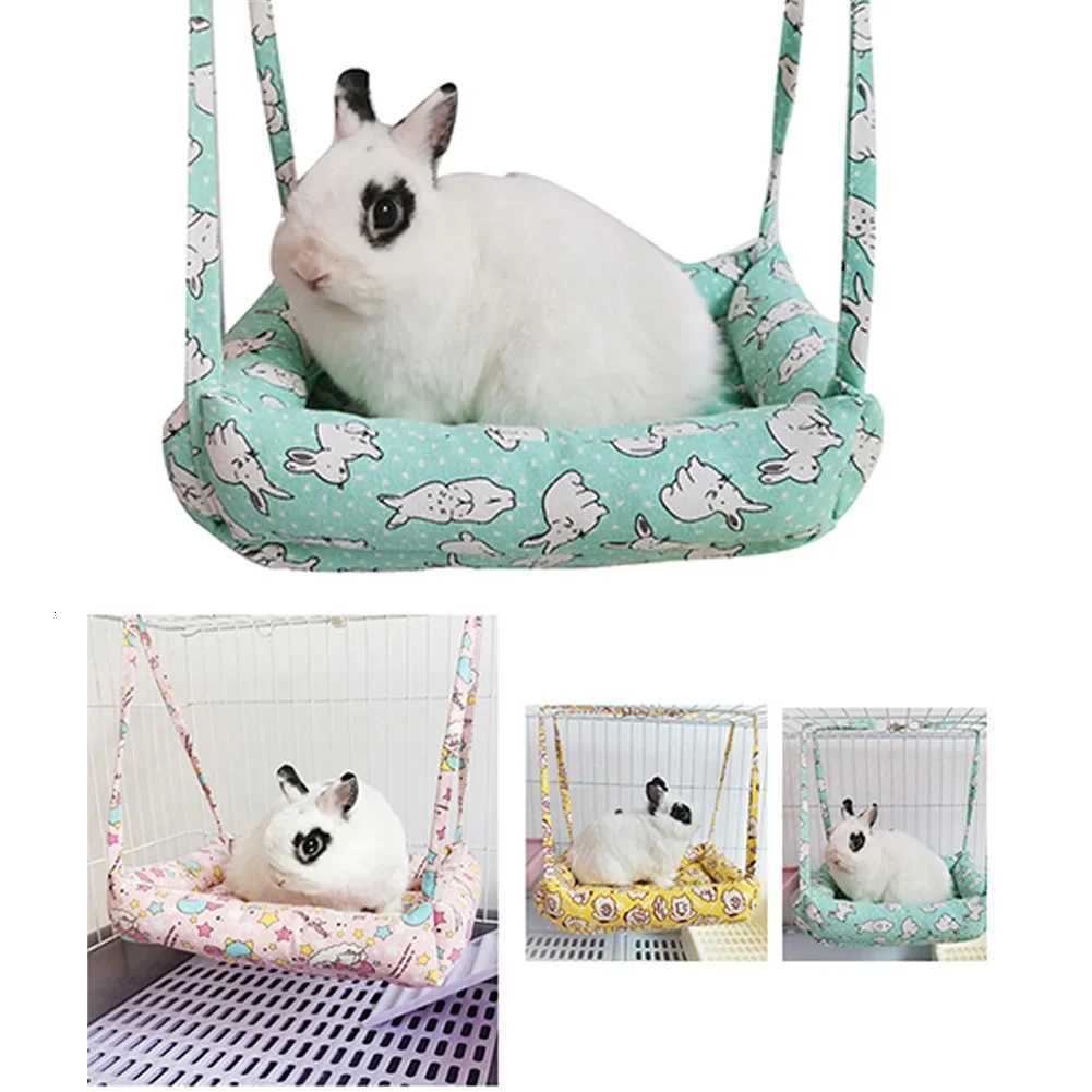 Rabbit Chinchillas Hammock Cages Adjustable Hamster Hanging Bedding Nest Small Animals Canvas Swing Bed House Warm Soft Basket M251206