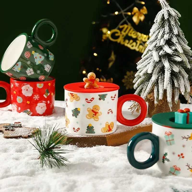 Christmas Creative Ceramic Mug Santa Claus Coffee Mugs High Beauty Drinkware Breakfast Milk Cpus Couple Water Cup Kawaii Gift M251206 - view 5