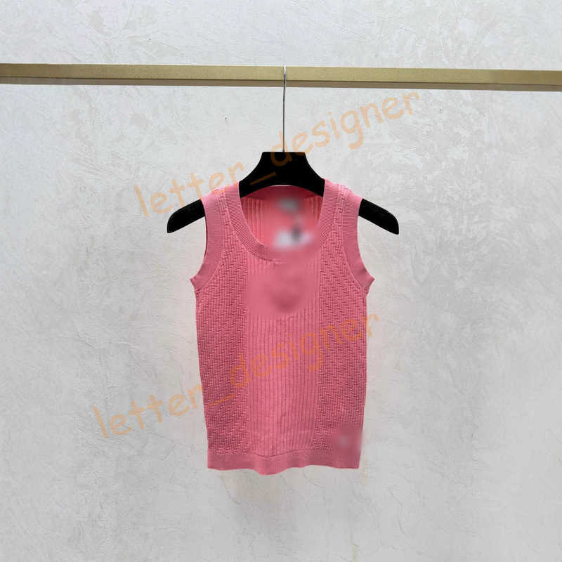 Designer Women's Tanks & Camis Correct 25 Early Autumn New Solid Color Letter Round Neck Sleeveless Knitted Vest Women's Clothing