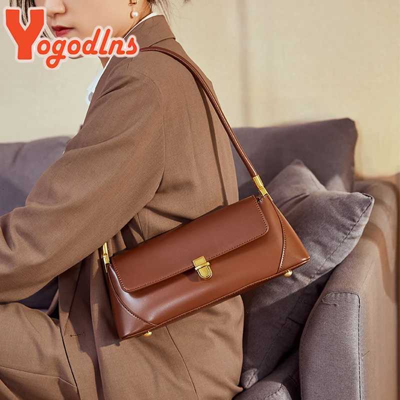 Yogodlns Retro Flap Underarm Bag for Women PU Leather Shoulder Bag Luxury Armpit Handbag Designer Clutch Purrse BolsaT251205