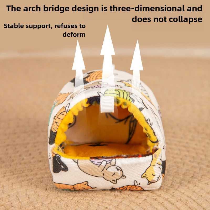 Winter Small Animal Sleeping Bed Soft Rabbit Squirrel Comfortable Guinea Pig Nest Warm Mat Hamster House Guinea Pig Cage M251206