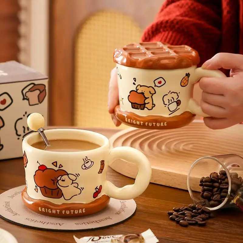 Adorable Dog Mug with Lid And Spoon High Aesthetic Value Birthday Gift Home Use Ceramic Coffee Water Cup for Daily Use M251206 - view 7
