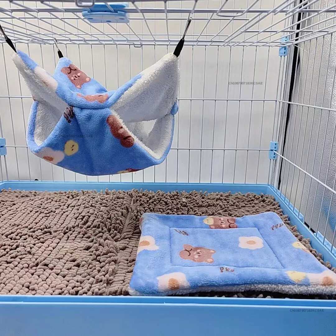 Chinchilla Rabbit Soft Bed Mat House Nest Hamster Accessories Small Animal Guinea Pig Hamster Bed House Winter Warm Squirrel M251206