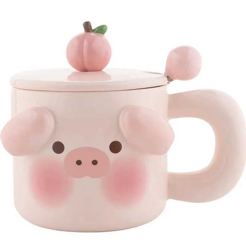 Creative Cartoon Cute Ceramic Mug Home Couple Breakfast Cup M251206 - view 6