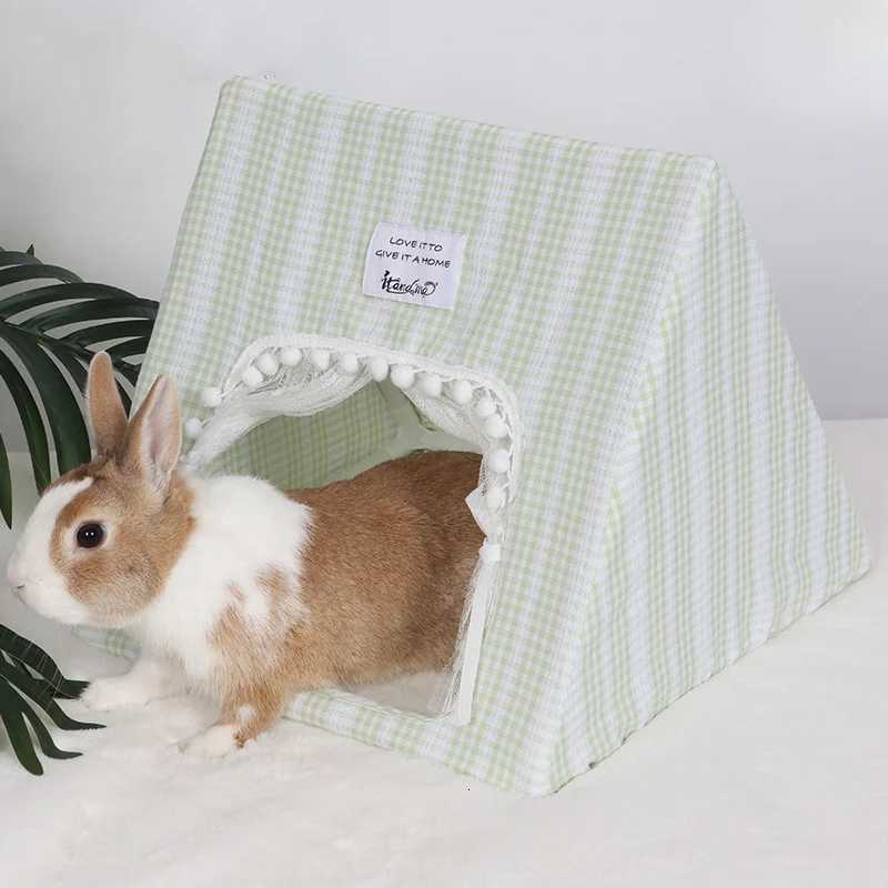 Rabbit Tent Pet Shelter Sleeping Rabbit Nest Small Pets Large Capacity Furniture Ins Small Floral Decorations Hamster Cage M251206