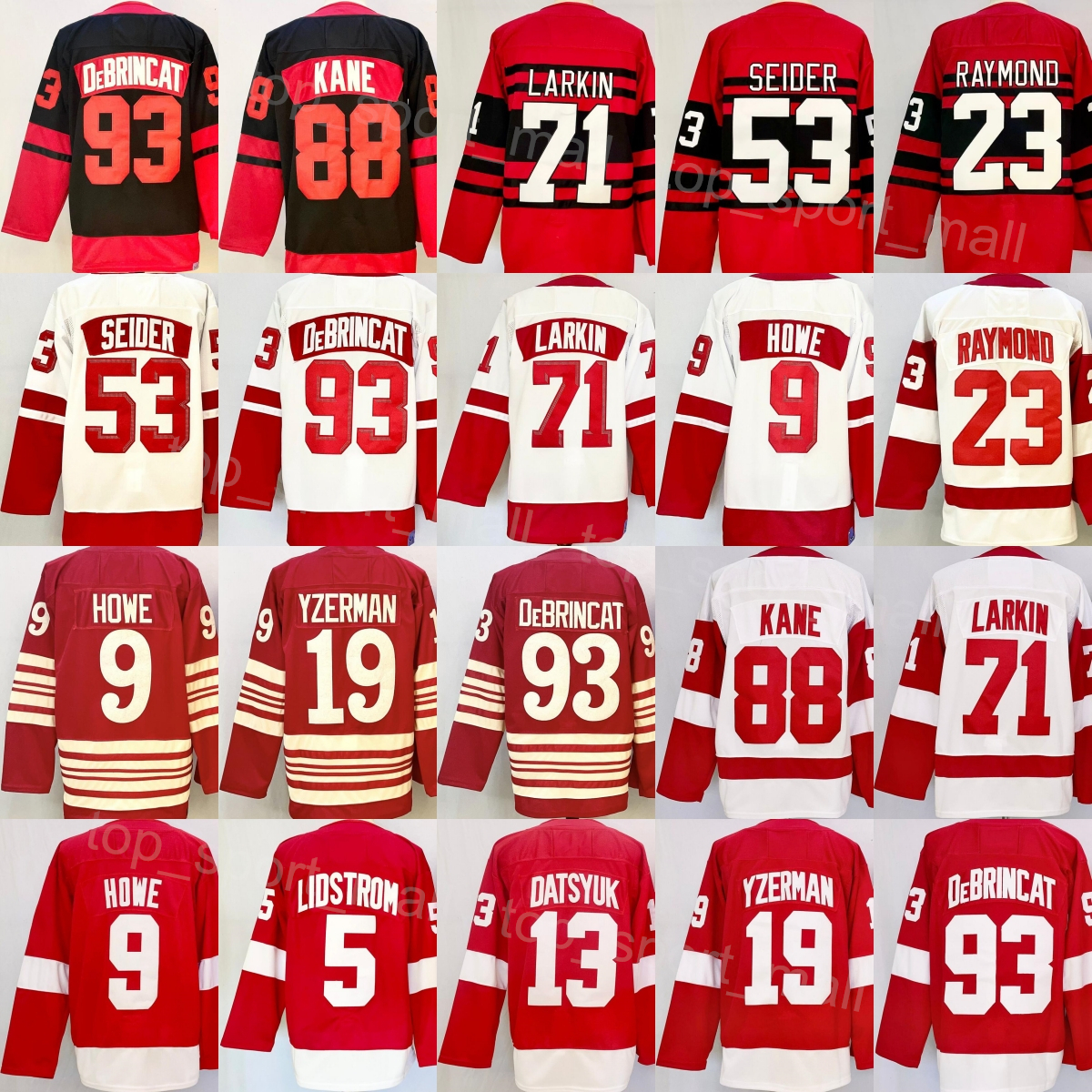 Heritage Centennial 2026 Hockey 93 Alex DeBrincat Jerseys 23 Lucas Raymond 53 Moritz Seider 71 Dylan Larkin 88 Patrick Kane 5 Nicklas Lidstrom 9 Gordie Howe Mans