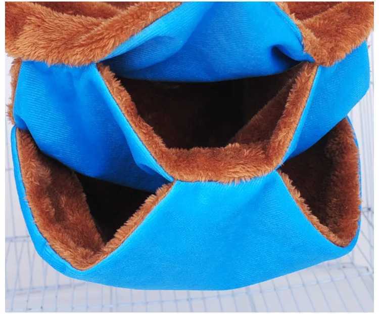 Small Nest Plush Hammock Warm 3Layer Hamster for rats rodent Animal Guinea Pig Ferret Double-layer Cotton Nests Pets Supplies M251206