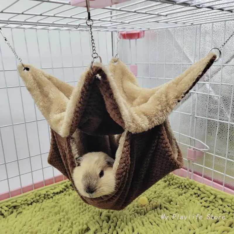 Hamster Hanging Hammock Warm Bed Plush House Hideout Cage Accessory for Small Animal Ferret Hedgehogs Playing Sleeping Climbing M251206