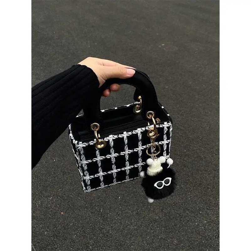 New advanced bag woolen cloth 2025 new niche design Crossbody bag online celebrity explosions Joker portable Diana handbagT251206