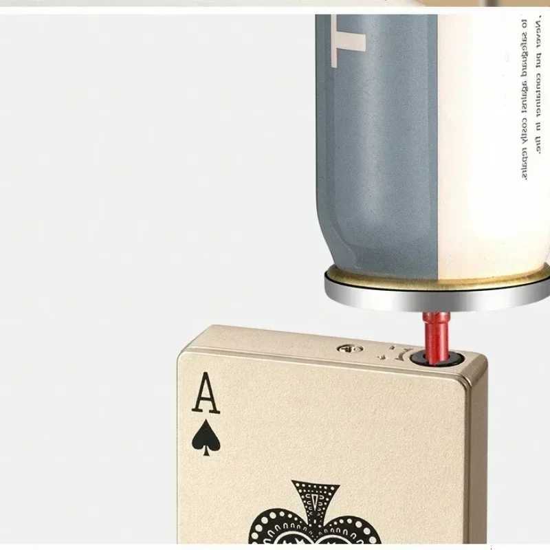 Unusual Torch Turbo Butane Gas Lighters Novelty Metal Playing Cards Jet Flame Lighter Creative Windproof Outdoor Lighter H251206