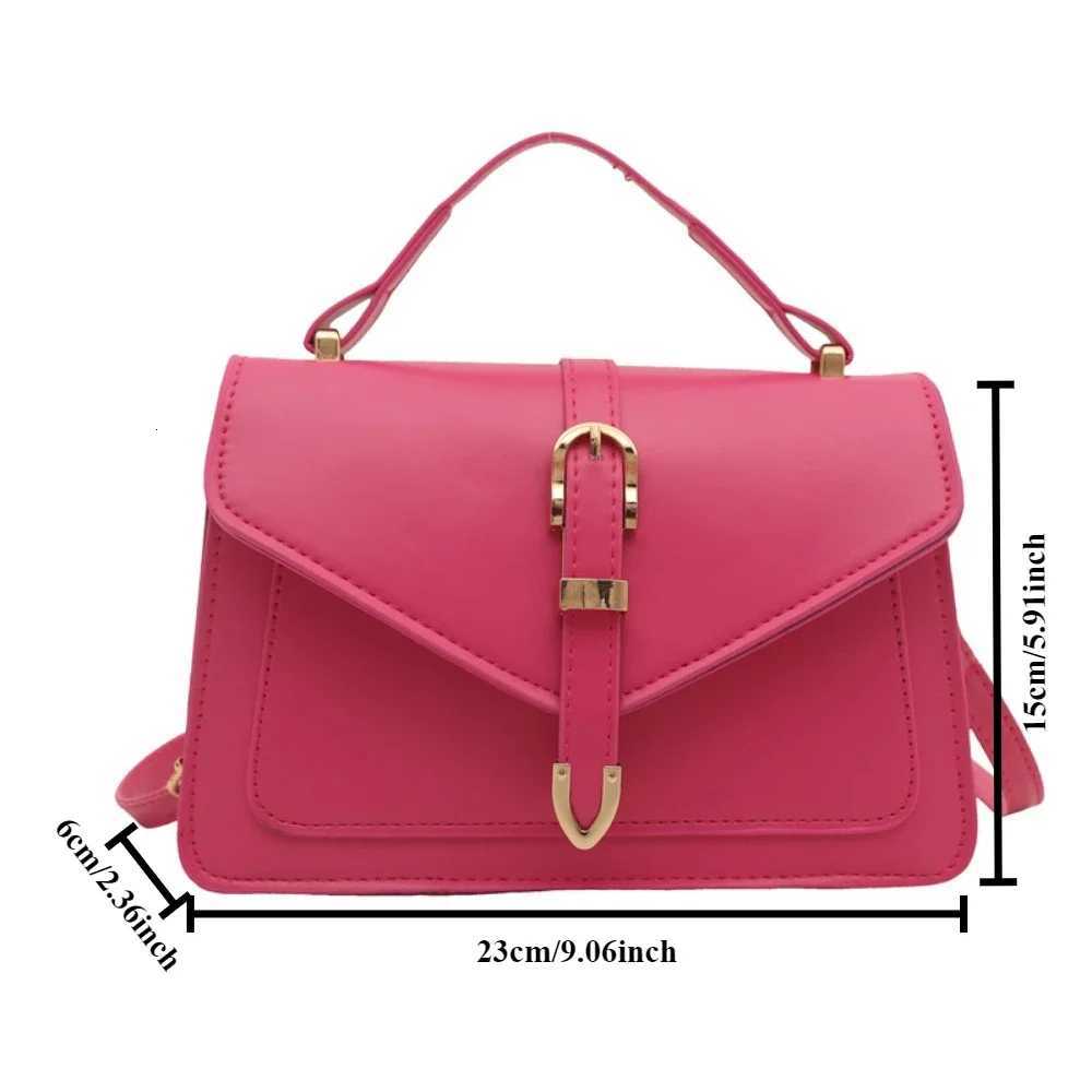 Fashionable Minimalist Crossbody Bag with Top Handle and Flap for Women Solid Color Square Purse with Simple Design Womens BagT251206